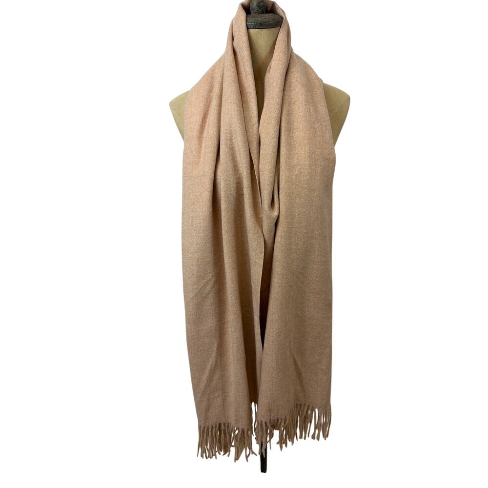 NWT Riiqiichy Tan Fringe Oversized Scarf Shawl New With Tags